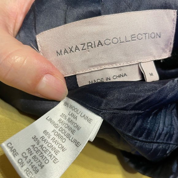 MaxAzaria Collection Wool Ruched Belt Rob Kimono One button Wrap Draped Runaway - Picture 6 of 8